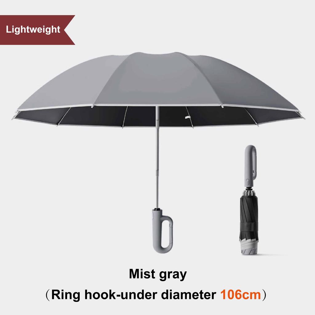 Ring Buckle Reverse Automatic Umbrella Storm-Resistant Umbrella Enlargement Thickening Reinforcement Reflective Folding Umbrella