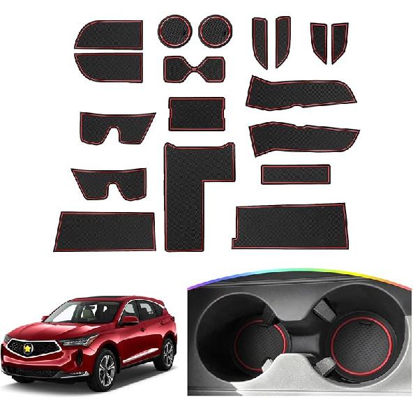 SKTU Door Slot Mat for 2025 2026 Chevrolet Equinox Door Groove Gate Pad 17Pcs Fit 2025 2026 Chevy Equinox Accessories Door Compartment Cup Center