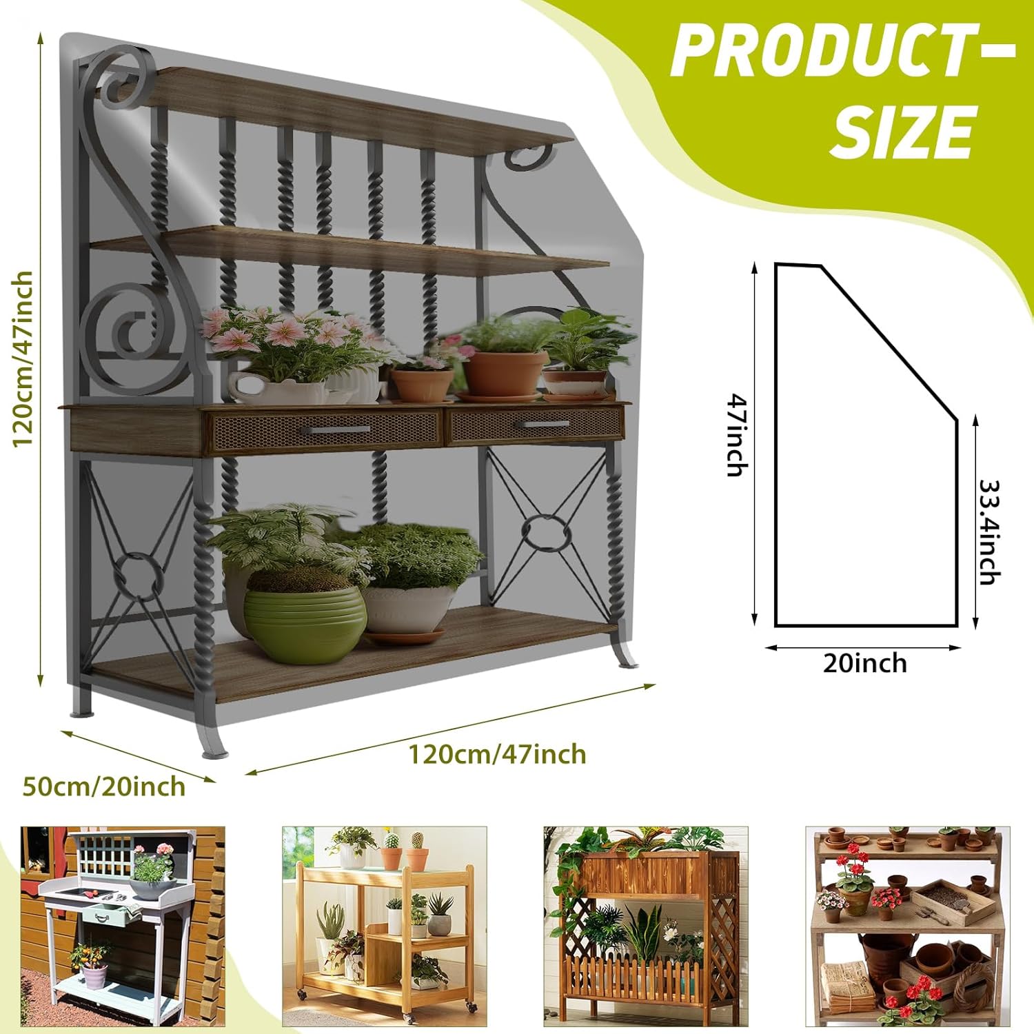 

Potting Bench Cover for Outdoor Garden Tables, Universal Size for Planting Workbench Oxford Cloth United States