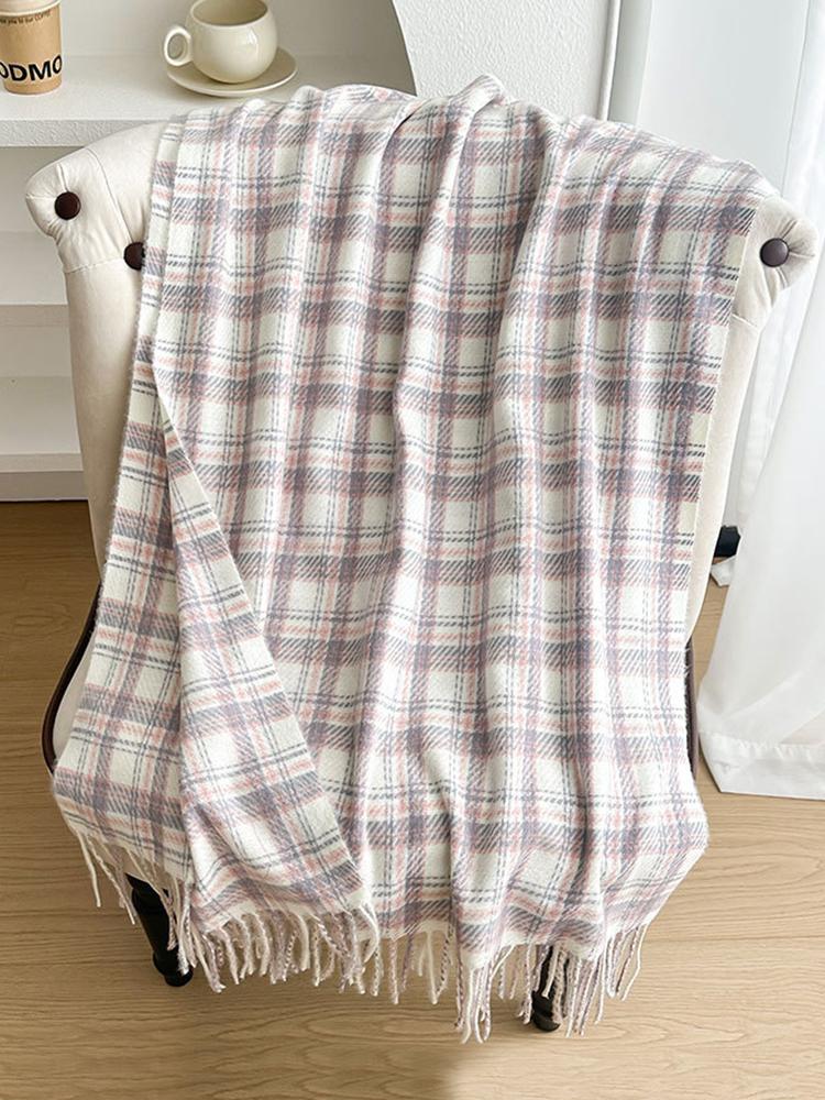 Autumn Winter Women Knitted Scarf Lady Men Sweet Preppy Casual Plaid Tassel Scarve Wrap Shawl Femme Male Unisex Fashion New