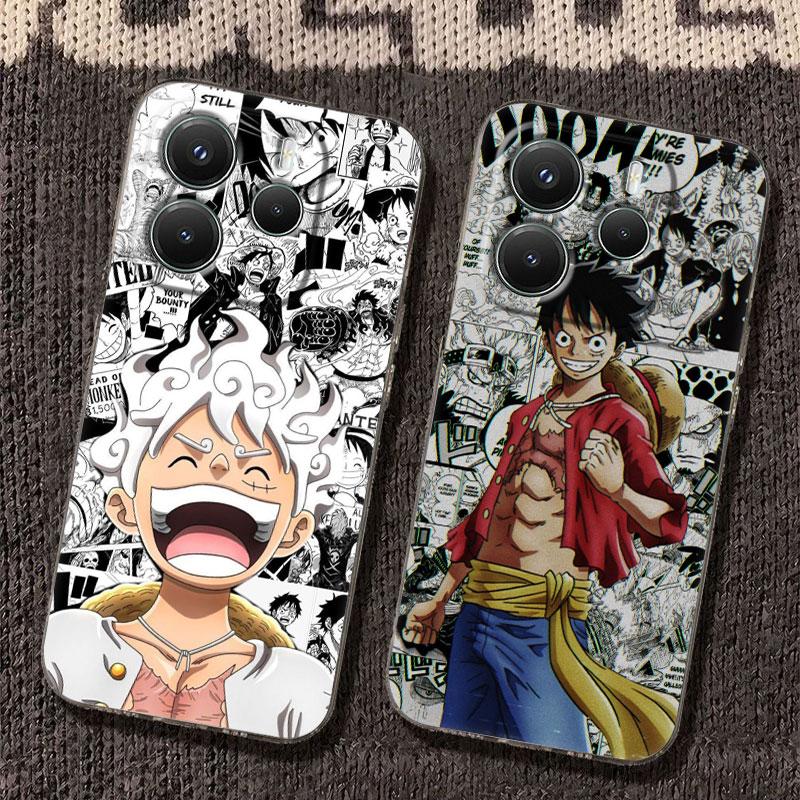 Japan O-One Piece Case For Xiaomi Redmi Note 15 14 13 12 11 Pro Plus Luffy Gear 5 Cover For Redmi 15C 15 14C 13C 12C Phone Cases