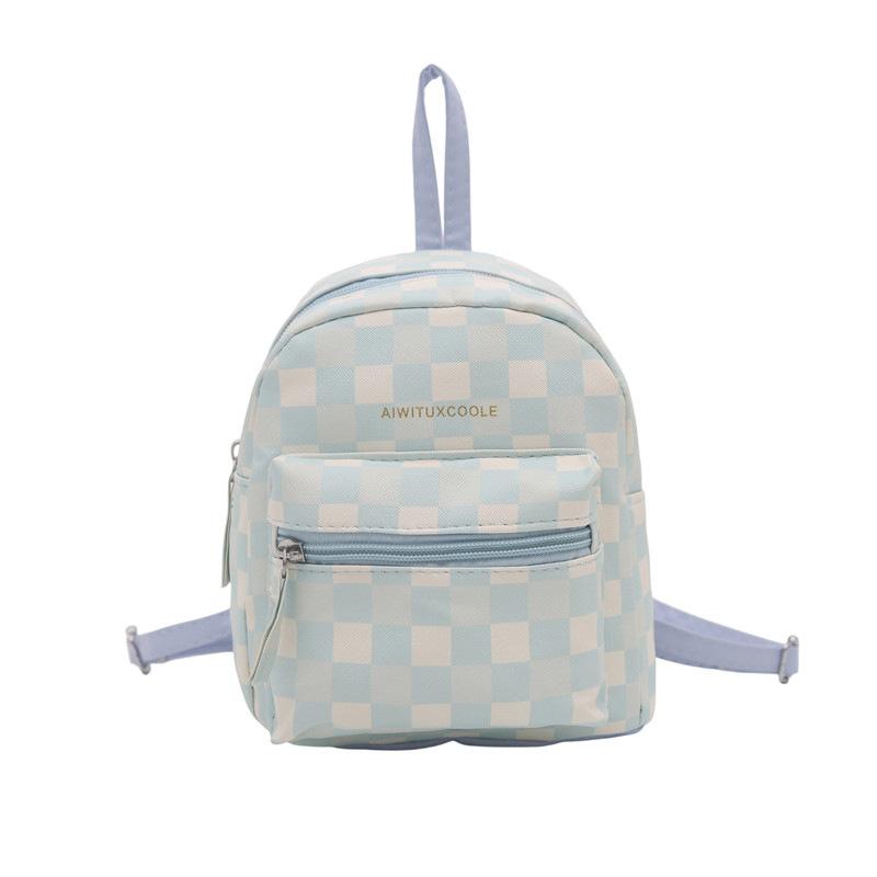 Schoolbag1011 New Casual Schoolbag To Work Commuter Backpack Large Capacity Plaid Letter Backpack Women's High Sense Niche