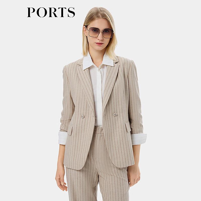 Ports Women's Striped Long Sleeve Jacket LQ8J079VFF016