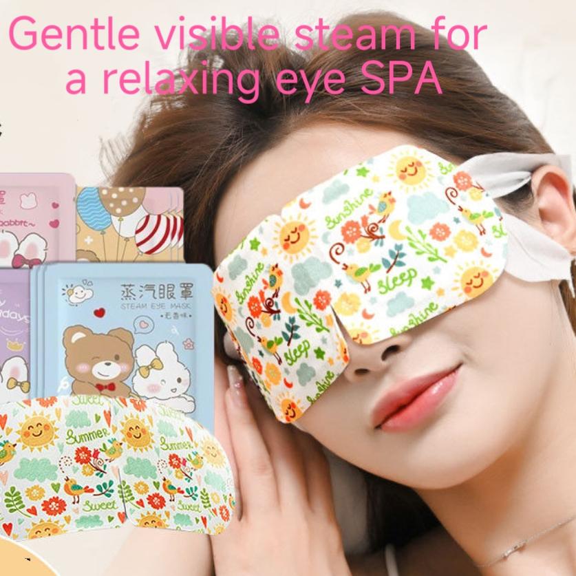Steam Eye Mask with Essential Oils  - Self-Heating Warm Compress for Dry Eyes & Dark Circles, Relaxing Spa Treatment for Better Sleep