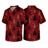 Men's Christmas Theme Caregiver Uniform, Holiday Scrub Top for Nurses and Workers