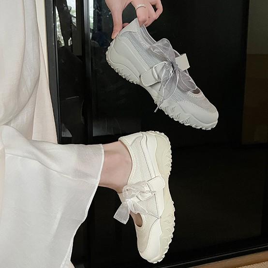 Sheepskin sports ballet Mary Jane women's shoes 2025 summer new thick-soled casual versatile flat-soled buckle women's shoes