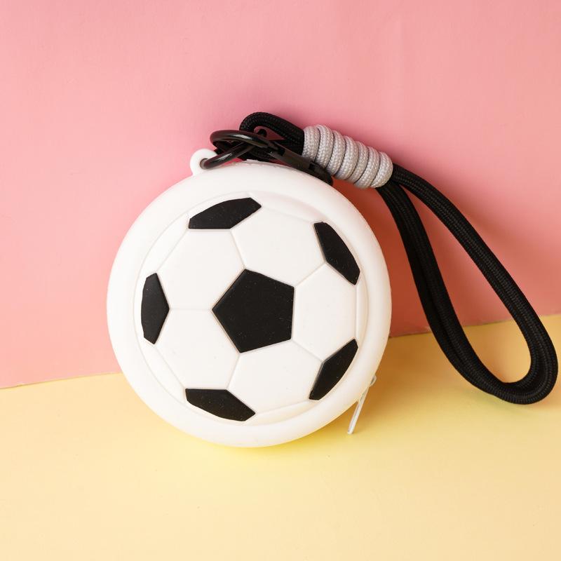 

Creative Sports Style Silicone Coin Purse Wallet Basketball Football Shaped Storage Bag Headphone Box Schoolbag Pendant Keychain C