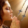 Catholic Cross Rosary Necklace, Natural Wood Prayer Beads With Medal Cross( Light Brown)/yy
