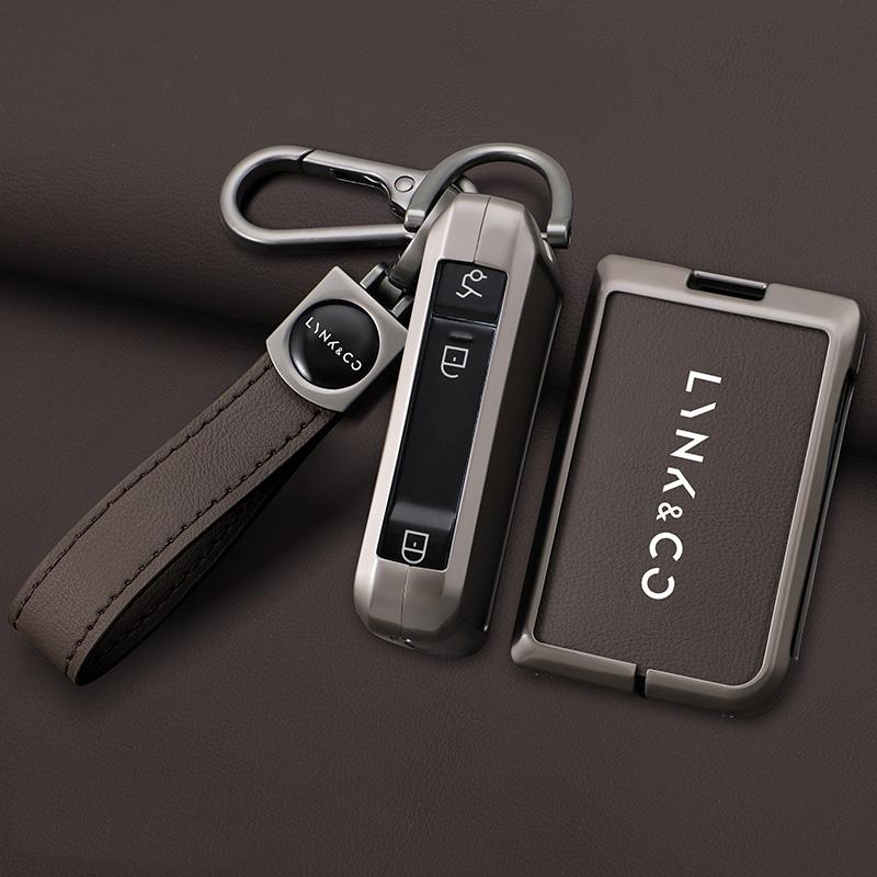 Zinc Alloy Leather Car Key Fob Case For Lynk&Co 05 01 02 03 06 Key Case Car Key Fob Case Keyless Accessories