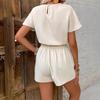Sets for Women 2 Pieces Casual Loose Comfortable Fashion O-neck T-Shirts and Elastic Waist Shorts Female Two Pieces Suits