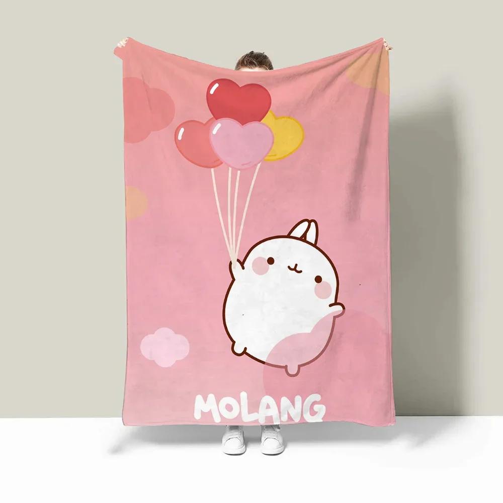 Pătură Aruncare Anime Molang Pătură Aruncare Drăguță pentru Canapea Lenjerie de Pat de Lux Pături de Pat Decor Canapea Pufos Carouri Cobija Genunchi Moale