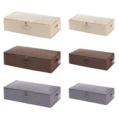 Underbed Storage Box Storage Bag Cotton and Linen Independently Washable Highly Breathable Foldable Bag for Cloth