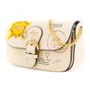 Coach Basquiat Joint Model Kleo 19 Classic Retro Graffiti Cowhide Chain Bag Handbag Crossbody Bag Shoulder Bag Women's Beige White