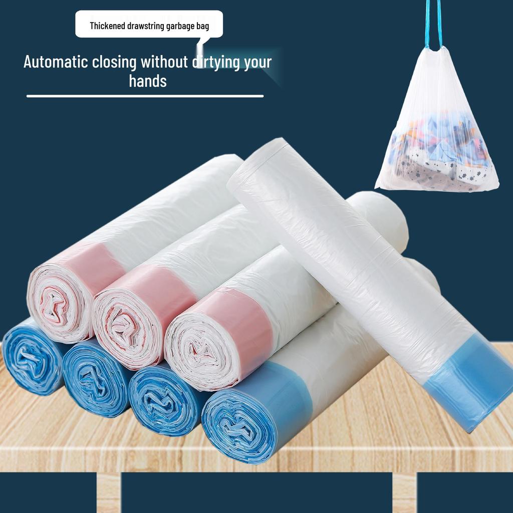 Large White Drawstring Garbage Bags, Thickened for Kitchens, Disposable with Automatic Closure, Free Shipping