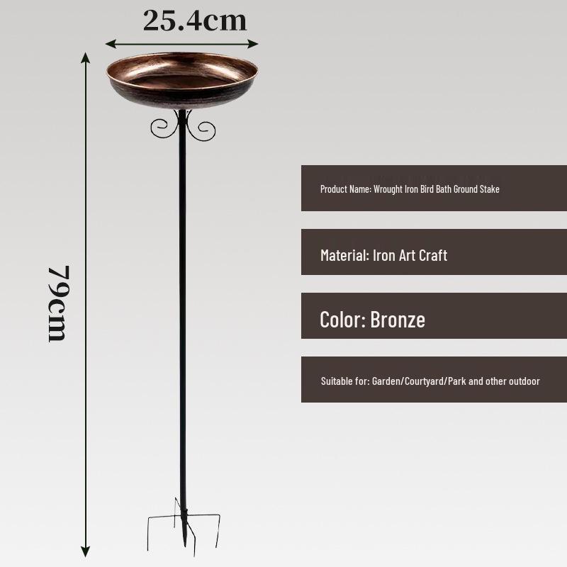 Cross-border Outdoor Garden Bird Feeder, Hummingbird Bath & Iron Art Decor