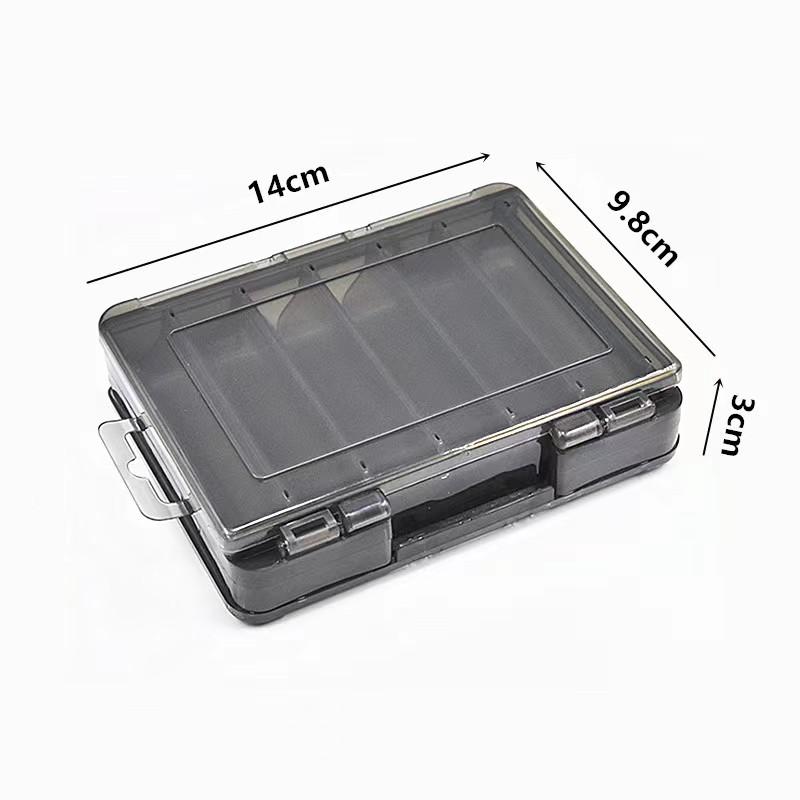 

Efficient storage of double-sided fishing gear box with layered isolation 12 grid fishing bait hook tool accessories storage box