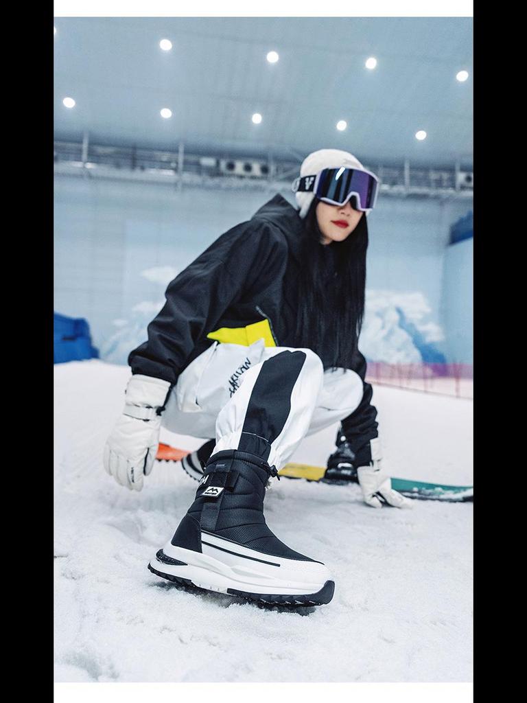 Unisex zimní protiskluzové boty do sněhu, zesílená bavlna, plus samet, teplé, krátké