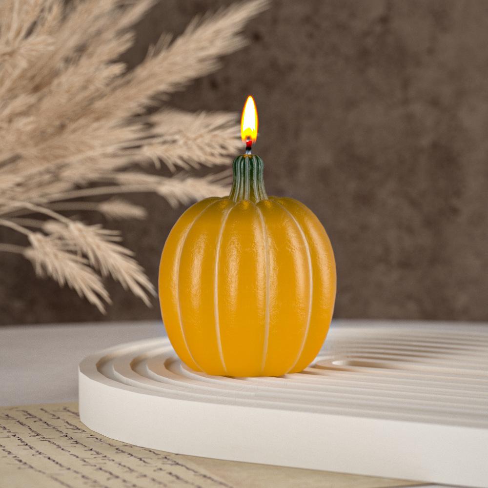 Poppy Crystal Epoxy Pumpkin Candle Ornament Silicone Mold - DIY Halloween Series