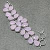 Rose Quartz Pear Shape Gemstone Bracelet Adjustable Link Handmade Jewelry 8"