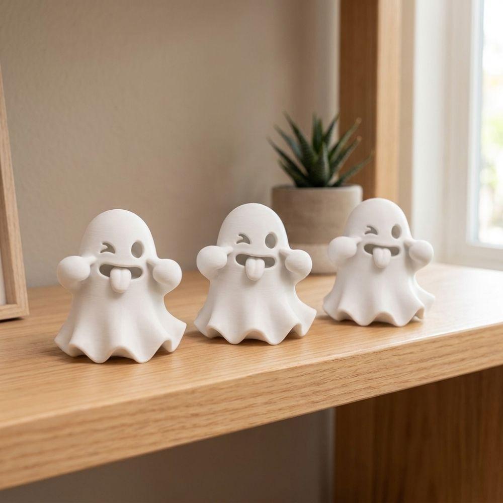 Fun Expression Cute Ghost Statues Mischievous Table Ghost Sculpture  Home Office