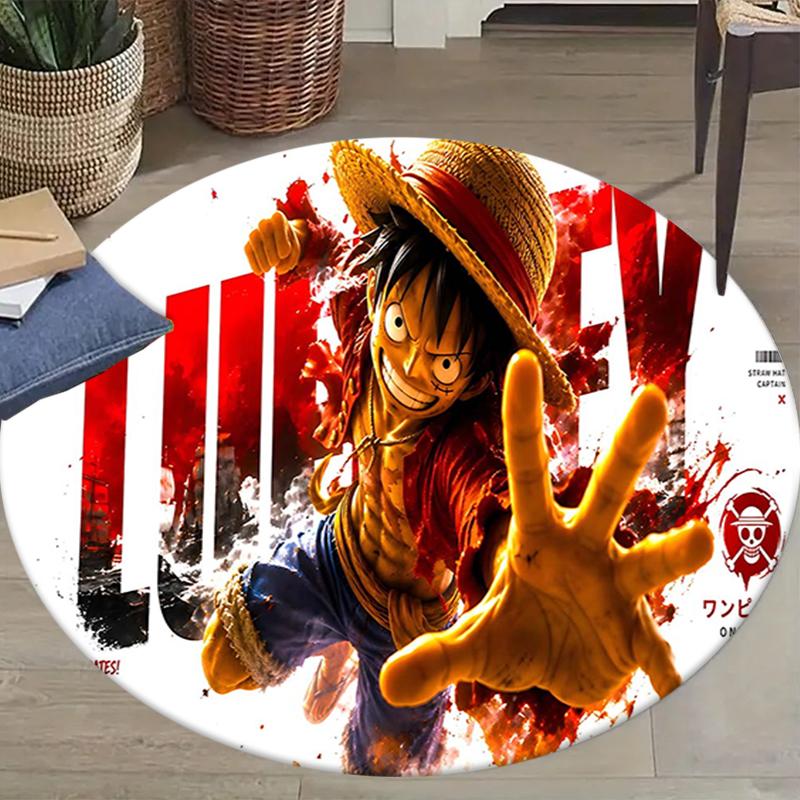 1Pc Adventure Sea Flannel Round Rug Soft Non Slip Circular Office Carpet Floor Mat Bedroom Living Room Xmas Gift S1855