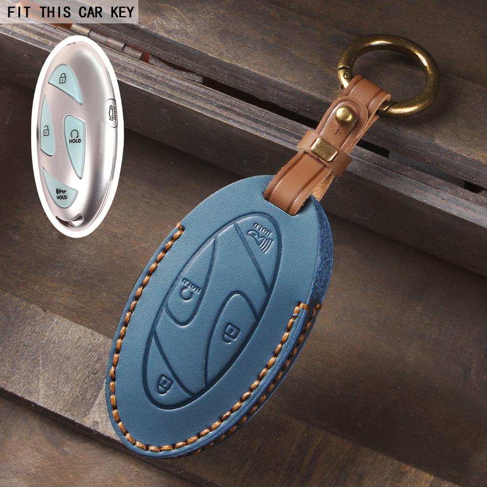 

Key Shell Car Key Case for Hyundai 5/7 Buttons Grandeur GN7 KONA Ev 2023 lonic 6 Auto Cover Accessories синій
