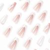 24Pcs/Set Quick Nails French White Edge Florets False Nials Sticker Wearable Waterproof Manicure Finished Nails