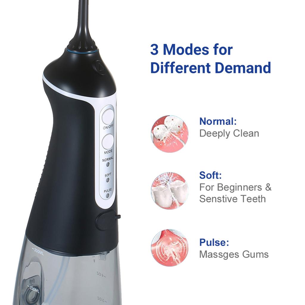 Water Flosser Portable Oral Irrigator Rechargeable Dental Flosser 300ml ...