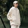 Spring and Autumn New Men's Korean Version 330g Heavy Chinese Cotton Air Layer Hooded Solid Color Sweater Trendy Versatile Stylish Top