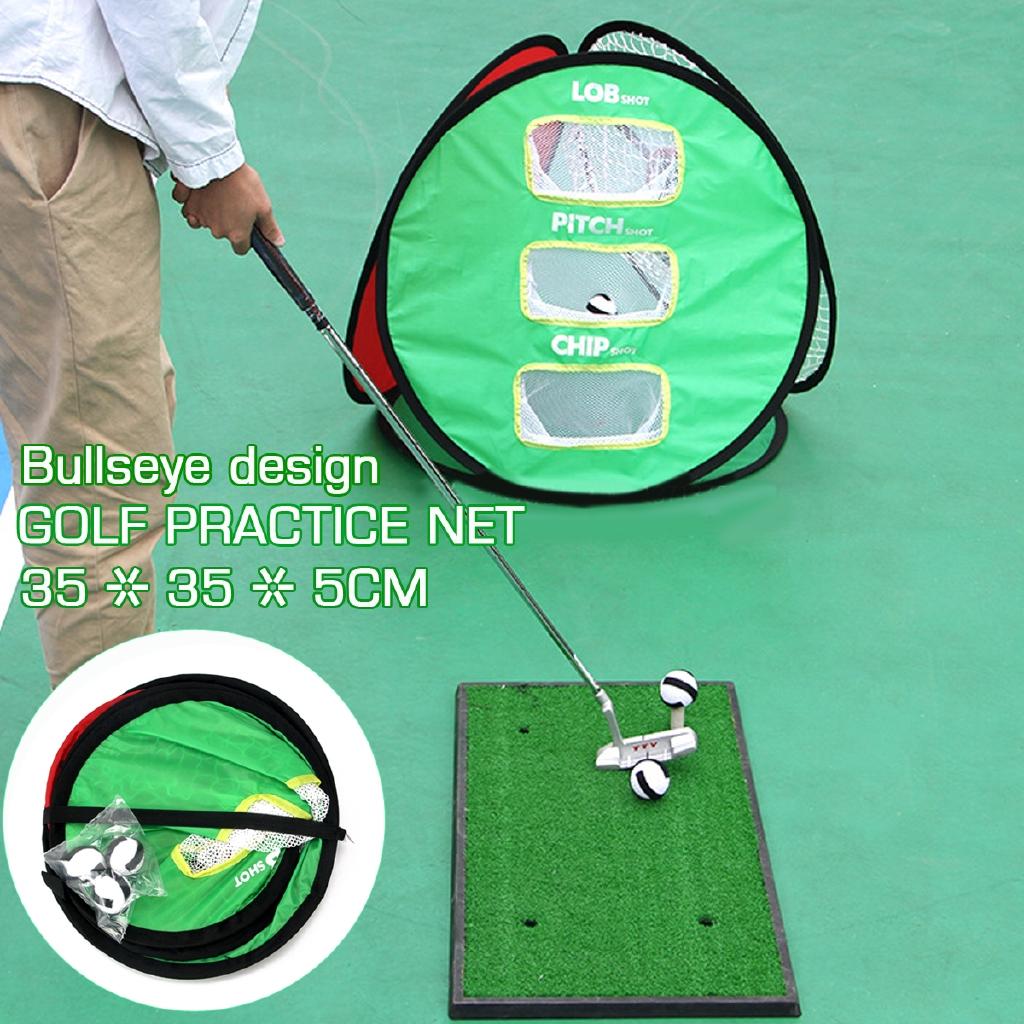 4 In 1 Portable Golf Chipping Pitching Cages Mats Indoor Outdoor Practice Net Golf Training Aids Net for Golf Beginners