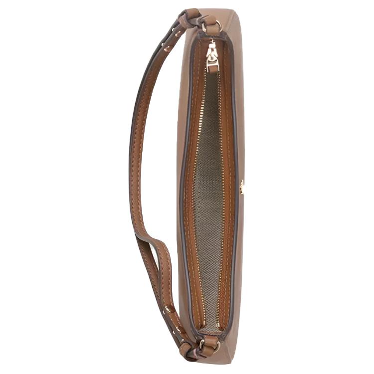 Tory Burch Logo Zipper Closure Underarm Tote Shoulder Bag Women Bags Brown 171577-909