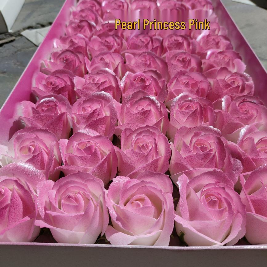 Eisblaue dreilagige Rosen-Seifenblume mit Basisstütze - DIY handgefertigte florale Materialien