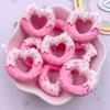 10PCS Resin Colorful Kawaii Pink Candy Heart Donut Flat Back Stone Cartoons Scrapbook Figurines DIY Bow Decor Accessories Crafts