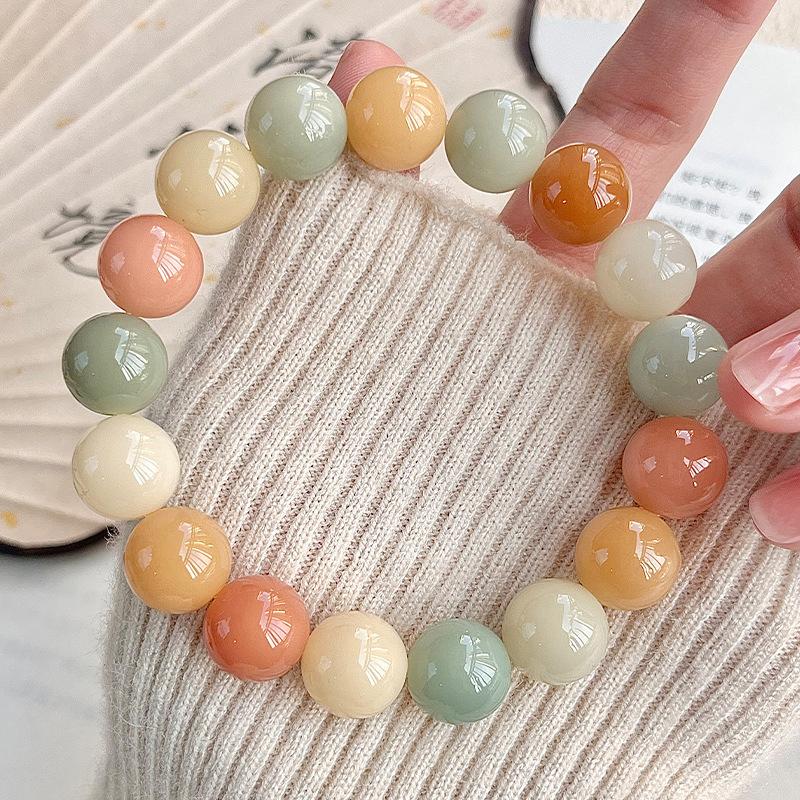 Naturalny Bransoletka z Korzenia Bodhi z Okrągłymi Koralikami Koraliki Buddy Koraliki do Recytacji Bransoletki