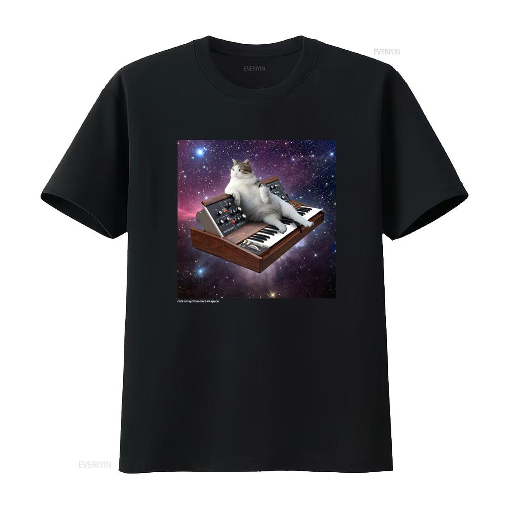 Cool Cats On Synthesizers In Space Minimoog T Shirt For  Vintage Washed Stylish Slightly Stretched Unisex Designer Clothes