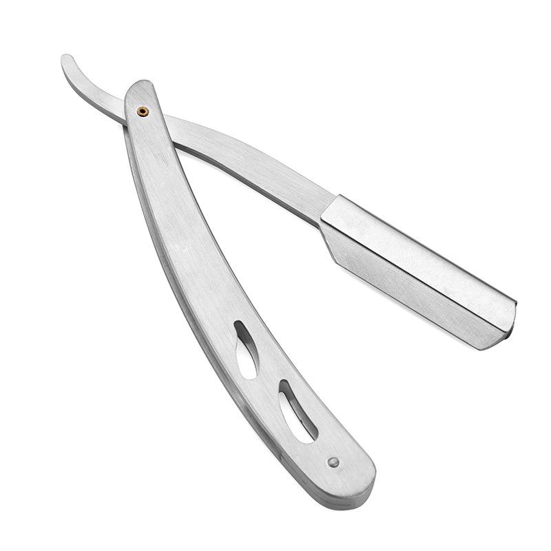 Silver 6 Inch Household Haircut Hairdressing Scissors Flat Scissors Bangs Scissors Knife Holder Scraper Set