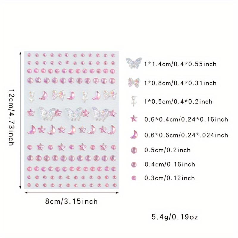 Sparkling Acrylic Rhinestone Face Stickers 1pc, Butterfly & Floral Designs for Parties, Stage Performances & Festivals