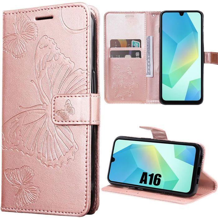 Coque de protection - BOOLING - pour Samsung Galaxy A16 4G/5G - Antichoc - Cuir Synthétique - Rose