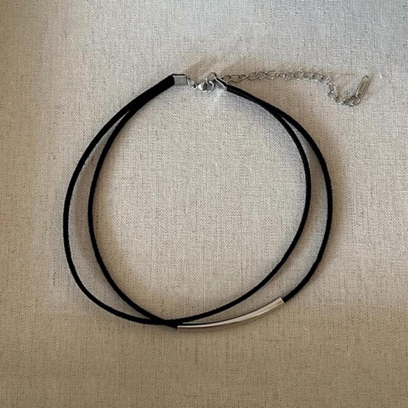 

Панк минималистский двухслойный чокер-ожерелье для женщин Y2K готическая эстетика винтажные гранж ювелирные изделия аксессуары