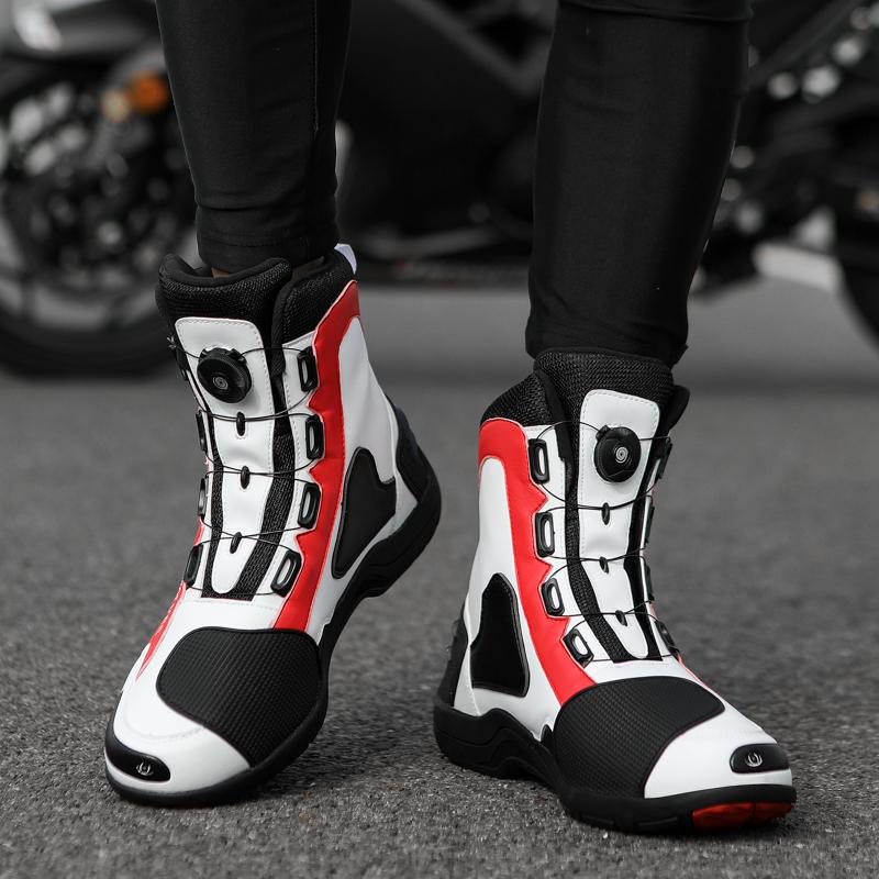 Motorcycle Boots Four Seasons High-top Outdoor Riding Boots Fashion Protective Motorcycle Shoes Plus Size Off-road Cycling Shoes