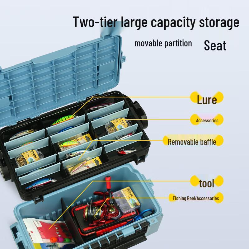 Lure Fishing Seat Box with Rod Holders