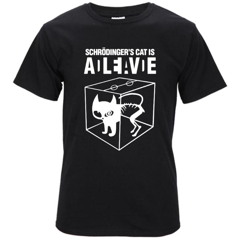 COOLMIND CA0212A 100 Cotton Schrodingers Cat Print Short Sleeve Unisex T Shirt Casual The Big Bang Theory Unisexs Tshirt Summer Tees