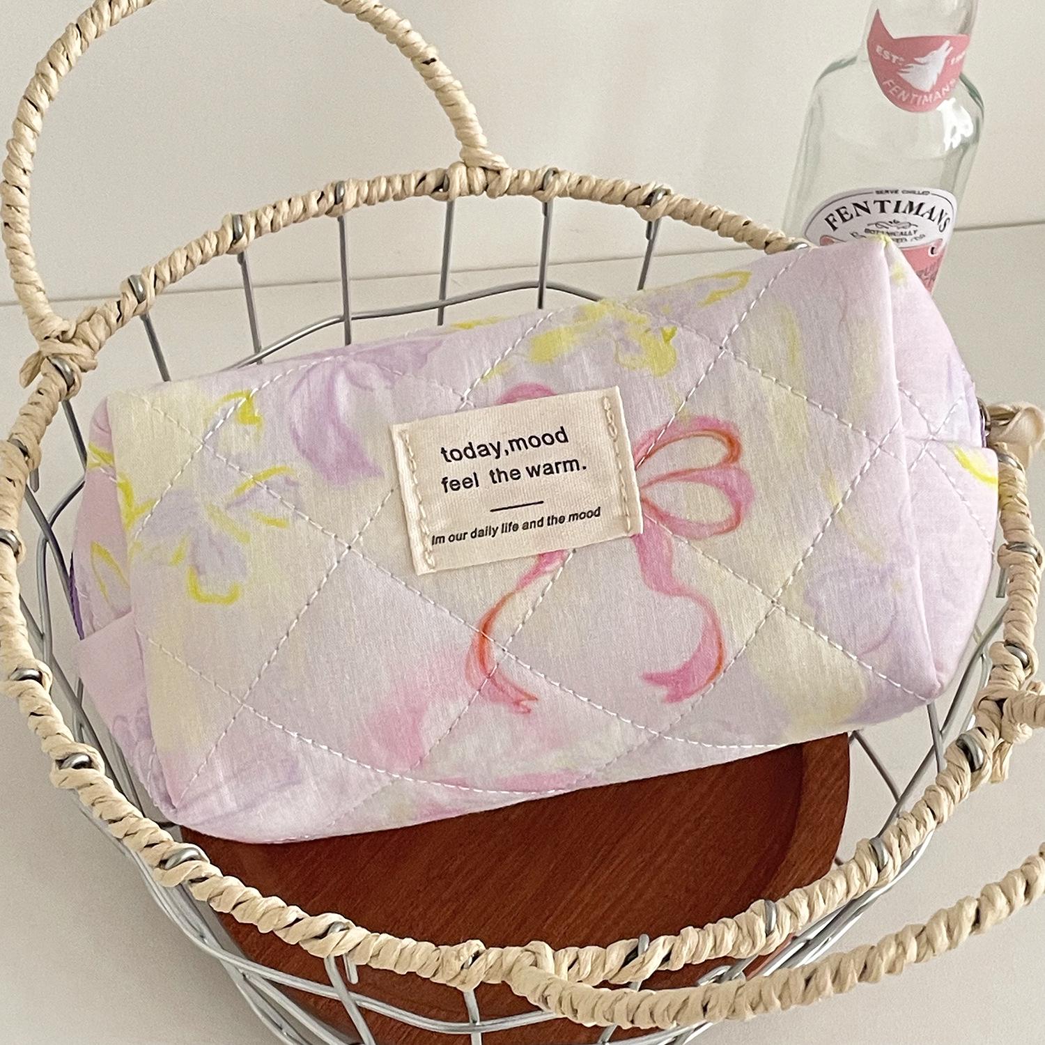 

Purple Dream Butterfly Makeup Bag – Macaron Colorblock Storage for Girls