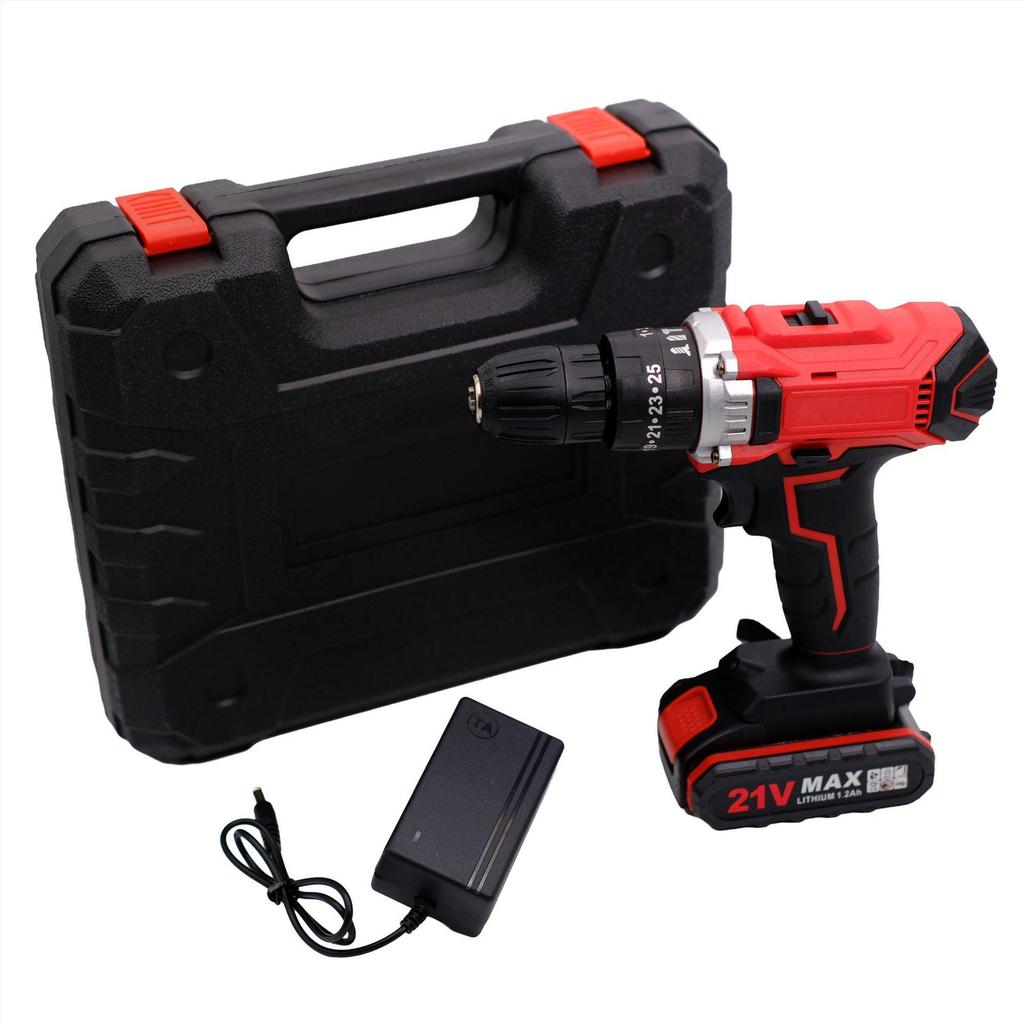 21V Multifunktionale Akku-Handbohrmaschine Set mit 24 Teilen und variabler Geschwindigkeit