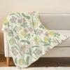Non-Shedding Flannel Blanket Soft Cozy Floral Design, Warm for Winter, Ideal for Home Bedroom Living Room Sofa, Christmas & Halloween Use