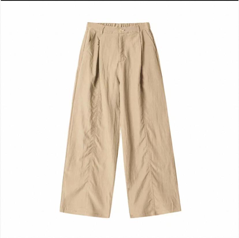[Old Money Wind] Natural Lyocell Linen Light and Breathable, Three-dimensional Silhouette Versatile Ruffian Handsome Trousers