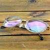 Transparent Cat-Eye Titanium Optical Glasses Frame – Lightweight Metal Eyewear with Elegant Gold Accents for Women