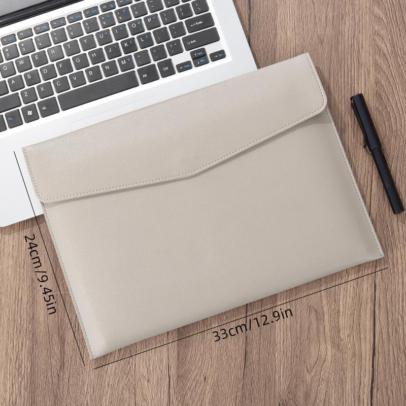 Faux Leather Document Bag, Business Information Bag, A4 Folder, School and Office Supplies, Storage Bag