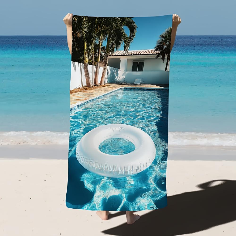 

Vibrant Tropical Printed Microfiber Beach Towel Quick Dry Breathable Lightweight Towel for Swimming Pool Beach Summer Relaxation W40*H60(CM)