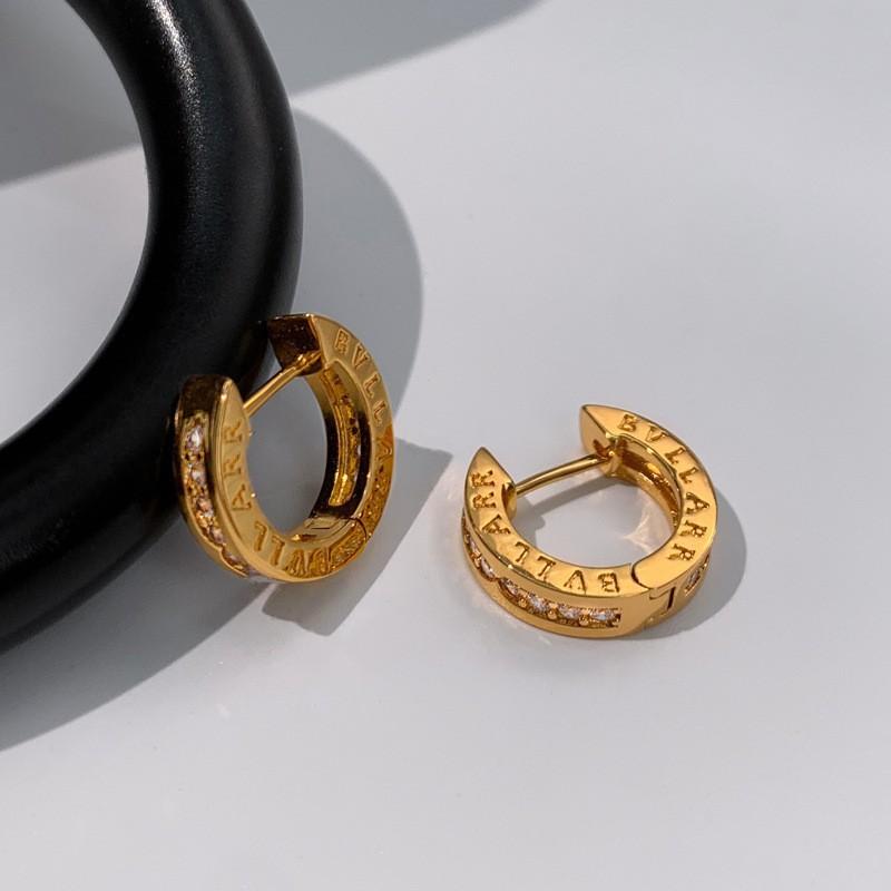 Модные французские кружевные серьги с цирконием, U-образные серьги, женские аксессуары One Size золотой